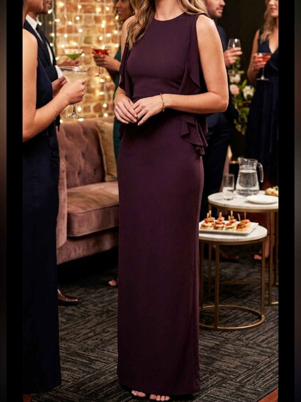 •nwt• Parker black label Annalise aubergine maxi